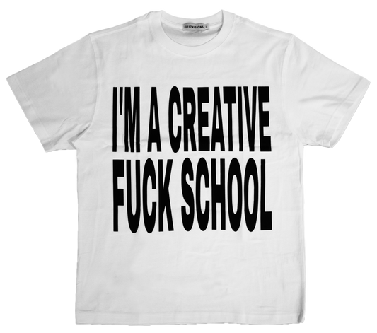 FUCK SCHOOL TEE-SHIRT BLANC